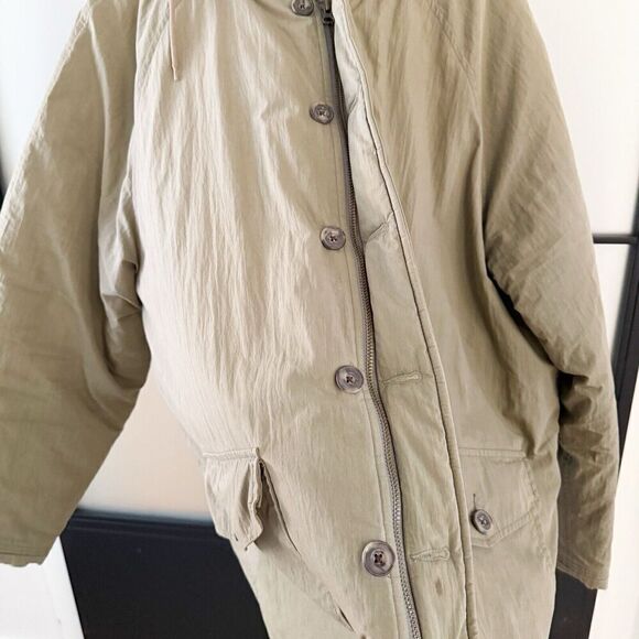 Vintage J Crew Oarsman Parka Jacket Coat Men’s Size Large Tan Khaki 90’s Lined - Picture 5 of 16